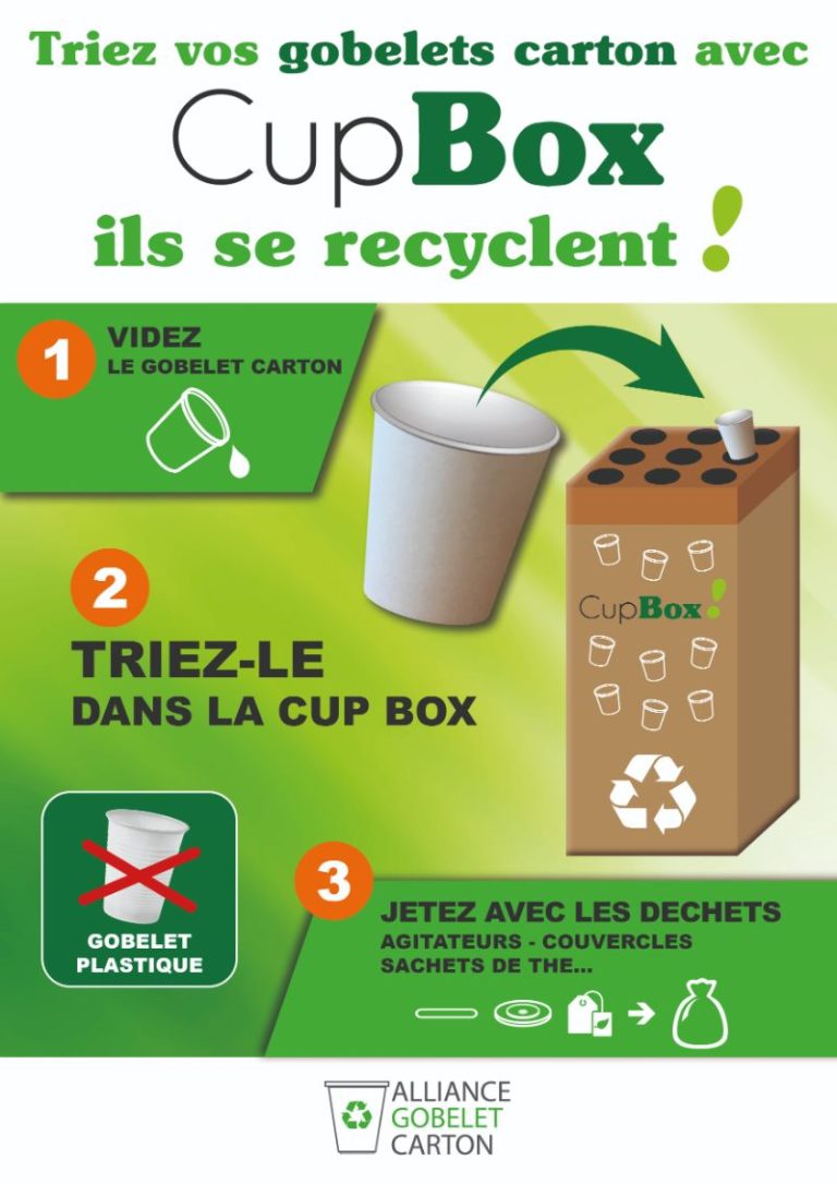 La deuxième vie du gobelet carton: recyclable et recyclé