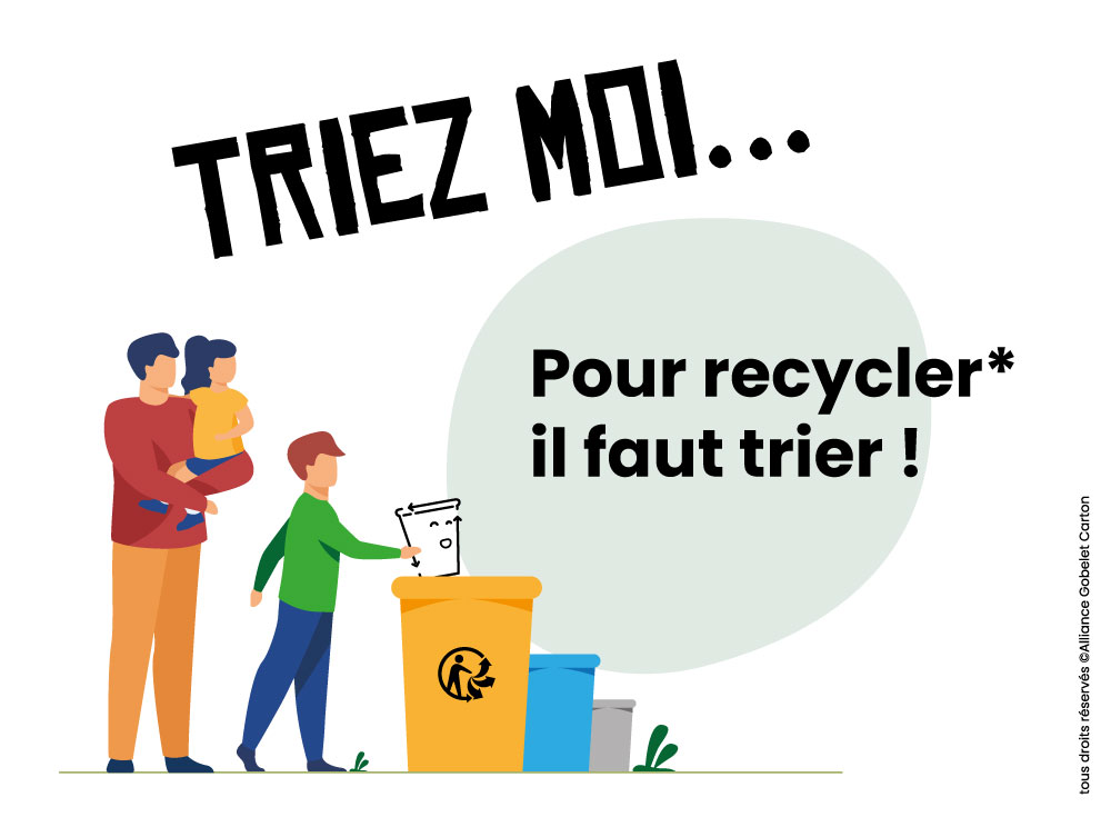 Le gobelet carton recyclable et le geste de tri.